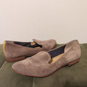 Sebago Hutton Smoking Taupe Suede Flat Loafers Slip on Sz 9